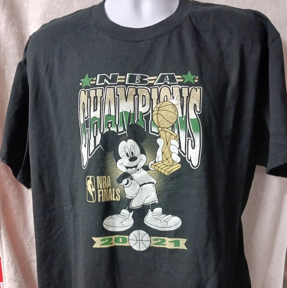 2021 Disney x Junk Food NBA Champions Milwaukee Bucks Shirt, X-Large